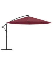 Bordowy parasol ogrodowy z aluminiowym słupkiem - Westi w sklepie aosom.live