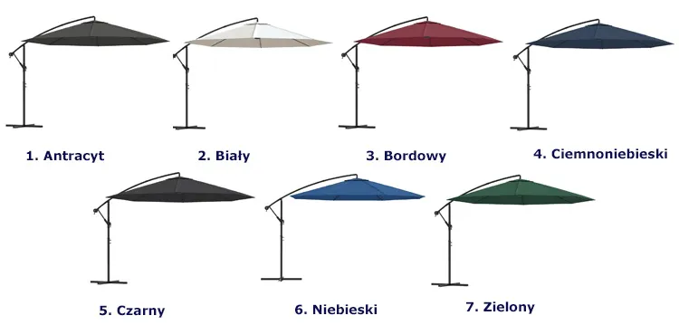 Parasol ogrodowy Westi kolory