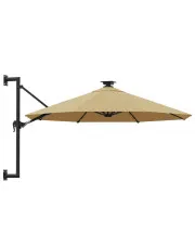 Parasol ścienny z oświetleniem LED taupe - Waren w sklepie aosom.live