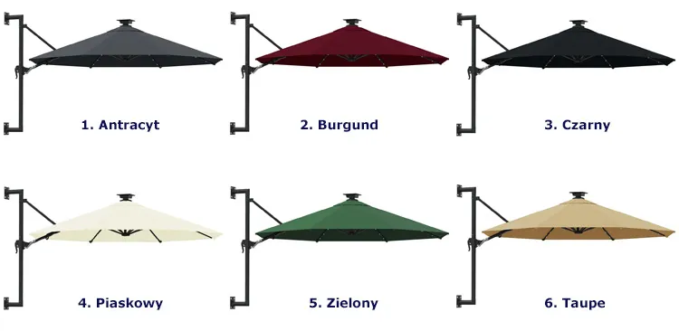 Parasol ogrodowy Waren kolory