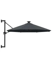 Okrągły parasol ścienny z oświetleniem LED antracyt - Waren w sklepie aosom.live