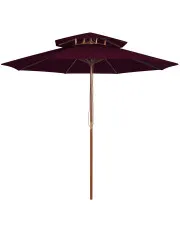 Bordowy okrągły parasol ogrodowy - Baldar w sklepie aosom.live
