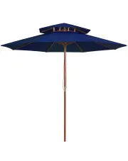 Niebieski parasol ogrodowy z drewnianym słupkiem - Baldar w sklepie aosom.live