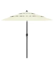 Piaskowy parasol ogrodowy z aluminiowym słupkiem - Asar w sklepie aosom.live