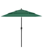 Zielony parasol ogrodowy trzypoziomowy - Asar w sklepie aosom.live