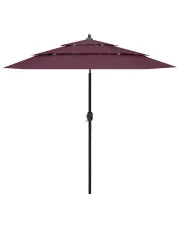 Bordowy parasol ogrodowy z aluminiowym słupkiem - Asar w sklepie aosom.live