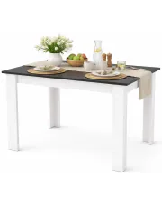 Prostokątny stół kuchenny 120x 80 cm czarny + biały - Silio 4X w sklepie aosom.live