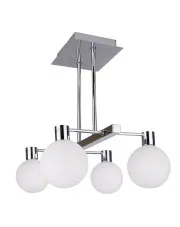 Czteroramienna lampa wisząca chrom z okrągłymi kloszami - V115-Marvis w sklepie aosom.live