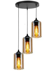 Czarna lampa wisząca z trzema ozdobnymi kloszami - V138-Luxurion w sklepie aosom.live