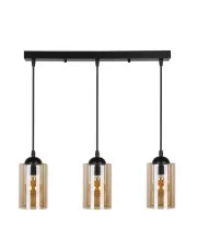 Nowoczesna lampa wisząca na listwie trzy brązowe klosze - V142-Luxurion w sklepie aosom.live