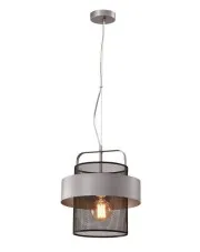 Loftowa lampa wisząca ze srebrną opaską wokół klosza - V147-Nostra w sklepie aosom.live