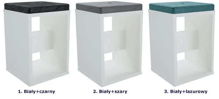 Kwadratowy taboret z welurowym siedziskiem Zalo