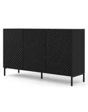 Komoda modern glamour czarny mat + czarne nóżki - Resa 3X w sklepie aosom.live