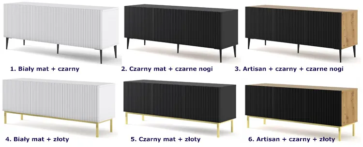 Dostępne kolory szafki rtv Melis 10X