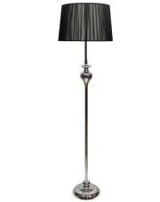 Czarna lampa stojąca z dekoracyjną stalową podstawą - V165-Rotom w sklepie aosom.live