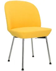Żółte chromowane krzesło minimalistyczne - Aleno 4X w sklepie aosom.live