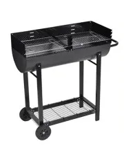 Stalowy grill na kółkach z podwójnym rusztem - Daron w sklepie aosom.live