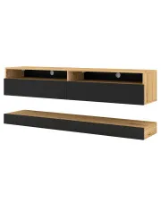 Zestaw szafka na TV z półką dąb artisan + czarny - Herria 6X w sklepie aosom.live