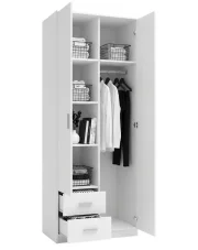 Biała szafa z drązkiem i półkami - Jonfo w sklepie aosom.live