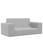Jasnoszara sofa dla dzieci z pluszowym pokrowcem - Felina 3X w sklepie aosom.live