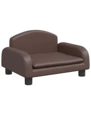 Brązowa sofa dla chłopca ze sztucznej skóry - Velira 3X w sklepie aosom.live