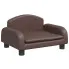 Brązowa sofa dla chłopca ze sztucznej skóry - Velira 3X