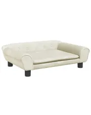 Kremowa sofa dziecięca z aksamitu - Pergio w sklepie aosom.live