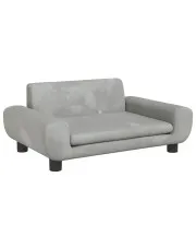 Dziecięca aksamitna sofa dziecięca jasnoszara - Zova w sklepie aosom.live