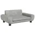 Dziecięca aksamitna sofa dziecięca jasnoszara - Zova