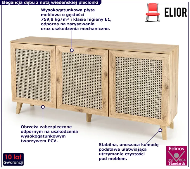 Duża komoda w stylu boho Enex 3X