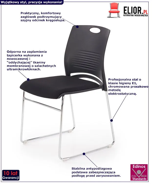 Wygodny fotel konferencyjny Giri - czarny