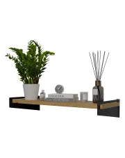 Ścienna półka na książki w stylu loft czarny + dąb artisan - Mizu 4X w sklepie aosom.live