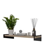 Półka ścienna w stylu industrialnym czarny + dąb sonoma - Mizu 4X w sklepie aosom.live