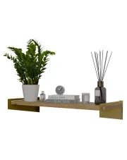 Minimalistyczna półka ścienna złoty + dąb artisan - Mizu 5X w sklepie aosom.live