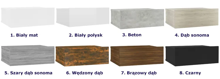 Kolory wiszącej szafki Nala