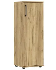 Regał biurowy minimalistyczny z drzwiczkami dąb craft - Lakris w sklepie aosom.live