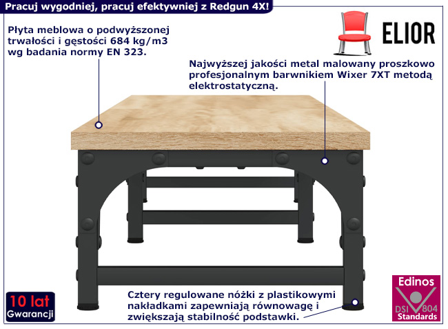 Półka pod monitor Sharis 4X kolor dąb sonoma