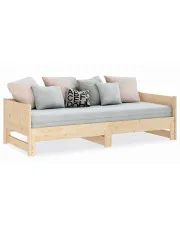Łóżko rozsuwane z naturalnego drewna 2x(80x200) cm - Eluwin 3X w sklepie aosom.live