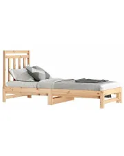 Łóżko rozsuwane z naturalnej sosny 2x(90x200) cm - Mivila w sklepie aosom.live
