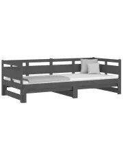Drewniane szare łóżko rozsuwane 2x(80x200) cm - Givefi 3X w sklepie aosom.live