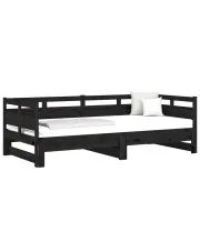 Czarne rozsuwane łóżko drewniane 2x(90x200) cm - Givefi 4X w sklepie aosom.live