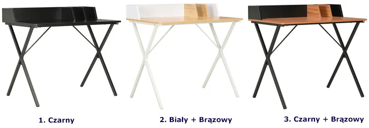 Kolory biurka z metalowym stelażem Tarioz