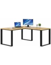 Industrialne narożne biurko biurowe 160x70 + 70x90 - Natna w sklepie aosom.live