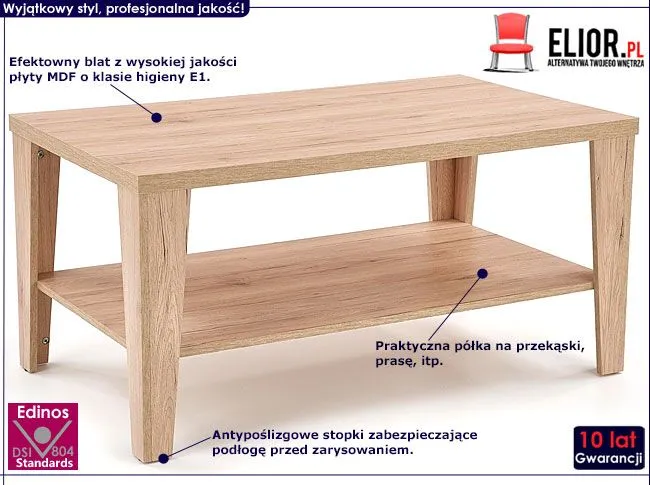 Klasyczna ława do salonu dąb san remo Umis 3X