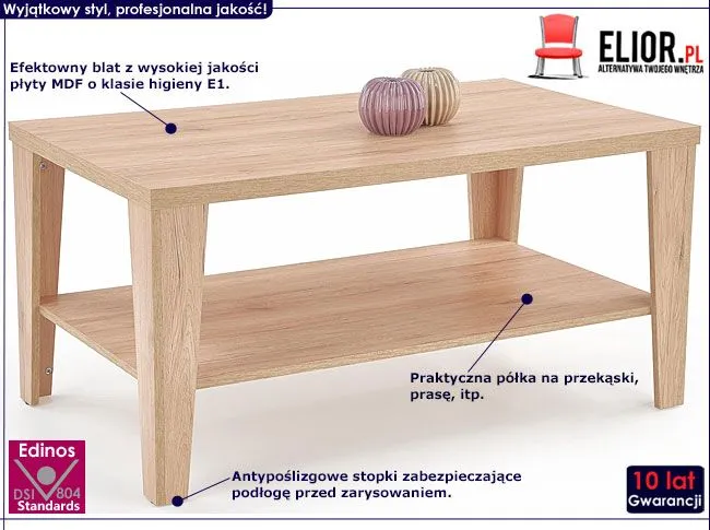 Prostokątna ława dąb sonoma Umis 3X