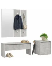 Minimalistyczny komplet mebli do przedpokoju beton - Oreiro w sklepie aosom.live