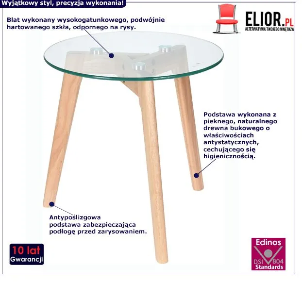 Designerski stolik Sebastiax - szklany