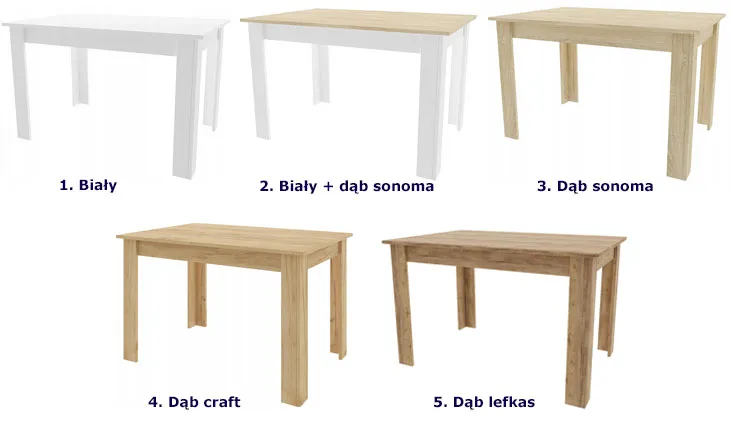 Prostokątny stół do jadalni dąb craft Nadeva 3X