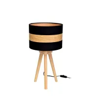 Czarno-drewniana lampka nocna - K366-Sixo w sklepie aosom.live
