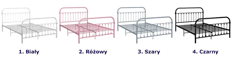 Kolory metalowego łóżka Etiosa